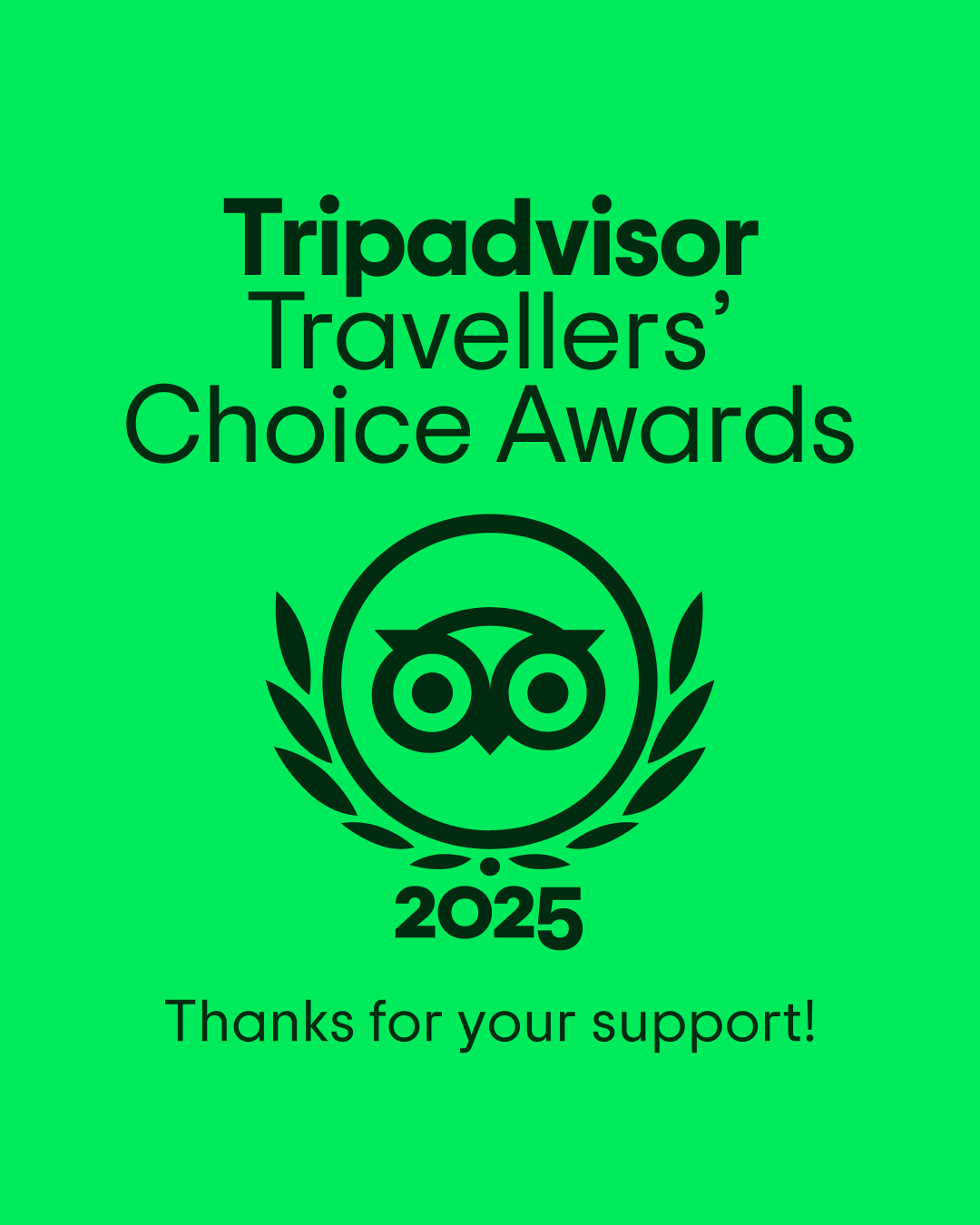 TripAdvisor Traveler's Choice Certificate for Voyager Lanka Tours